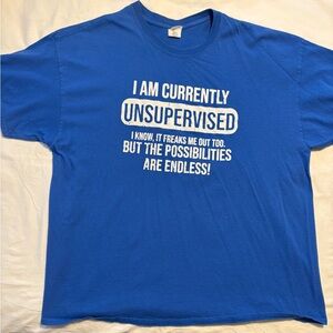 Gildan Blue Graphic Tee - Unsupervised Design